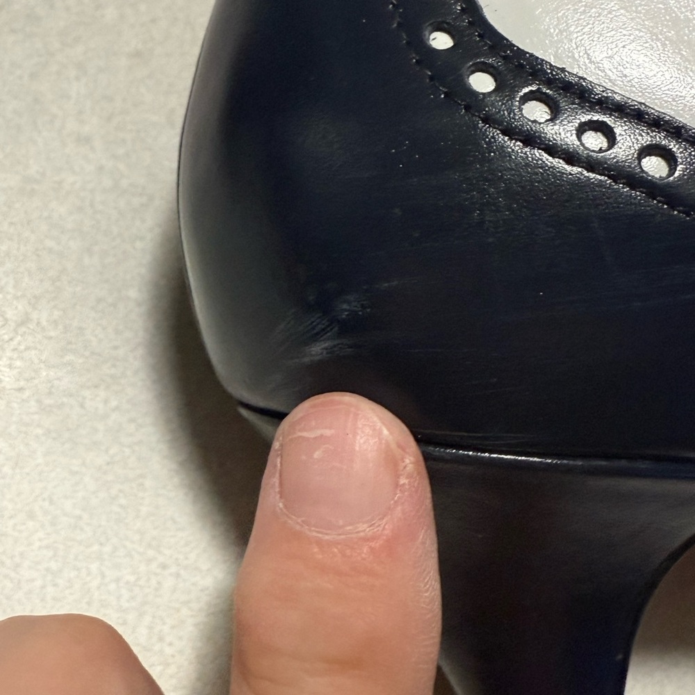 925 Collection Leather White Wing Tip Heels Sz 6.5 Swing,flapper,40’s,rockabilly - Picture 8 of 11